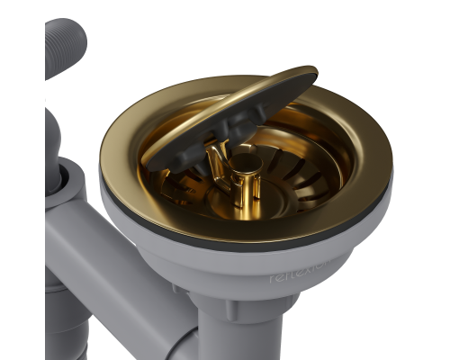 Выпуск для кухонной мойки Reflexion Part RX9003GD брашированное золото