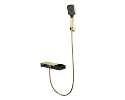 Смеситель для ванны с душем и термостатом Wonzon&Woghand, Брашированное золото