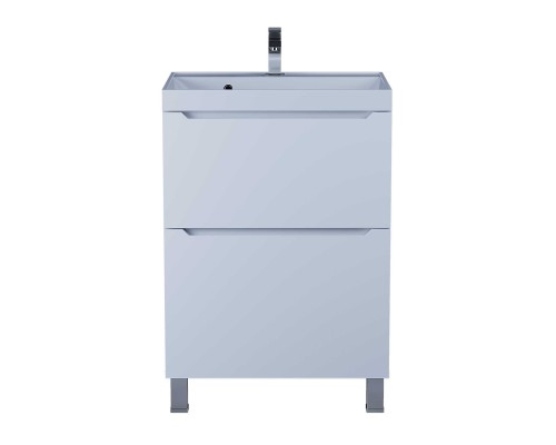 Тумба под раковину 60 см, Uperwood Tanos, напольная, белая, 2 ящика