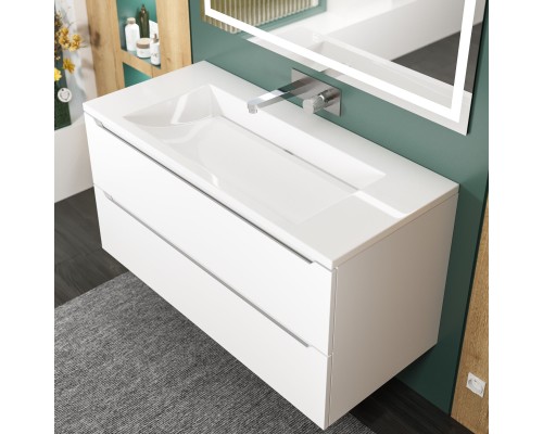 Раковина для ванной 100 см, Uperwood Infinity, белая глянцевая