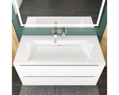 Раковина для ванной 100 см, Uperwood Infinity, белая глянцевая