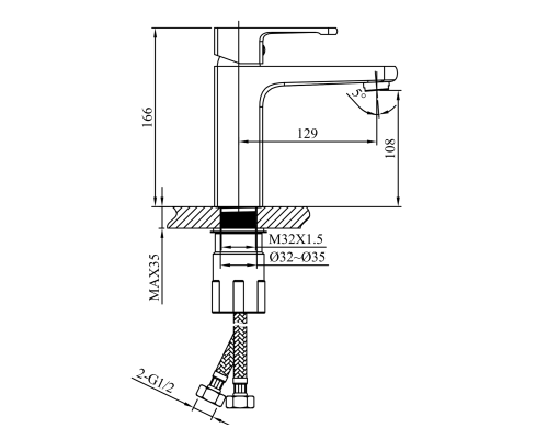 Смеситель для раковины ALTROBAGNO Ламберто (Lamberto) 0139 GM