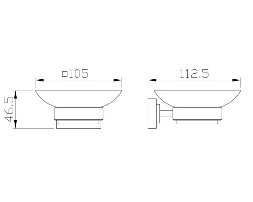 Мыльница с держателем Wonzon&Woghand, Хром