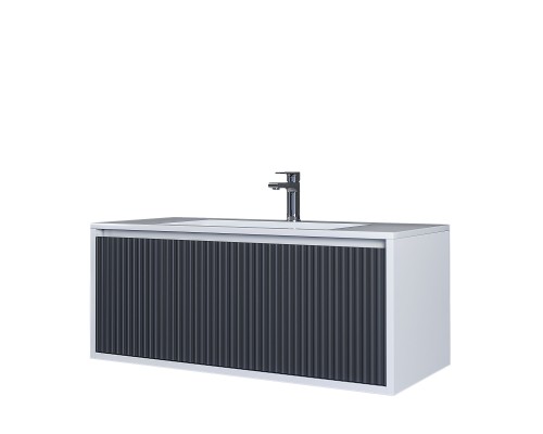 Тумба с раковиной 100 см, Uperwood Next Premium, белая/графит, 1 ящик