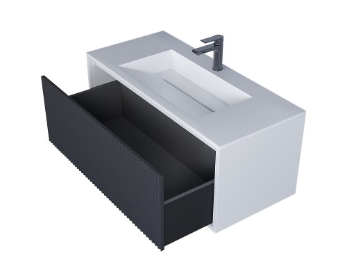 Тумба с раковиной 100 см, Uperwood Next Premium, белая/графит, 1 ящик
