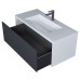 Тумба с раковиной 100 см, Uperwood Next Premium, белая/графит, 1 ящик