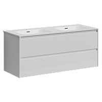 Тумба под раковину SANCOS Libra 1190х450х500 2W, c двумя ящиками, белый глянец