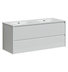 Тумба под раковину SANCOS Libra 1190х450х500 2W, c двумя ящиками, белый глянец