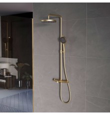 Душевая стойка Vincea Rim с изливом, брашированное золото