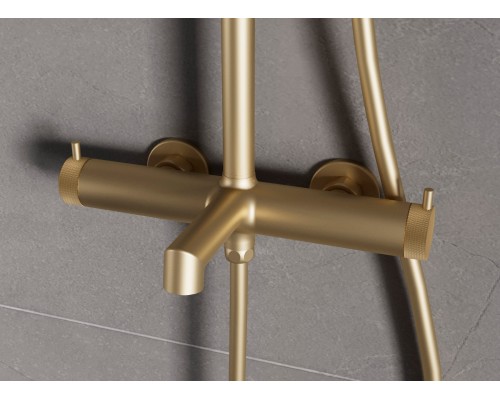 Душевая стойка Vincea Rim VSFS-2RM1BG с изливом, брашированное золото