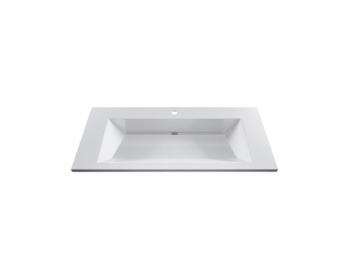 Раковина для ванной 100 см, Uperwood Olivia, с щелевым сливом, белая глянцевая