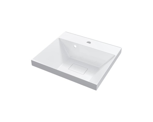 Раковина для ванной 50 см, Uperwood Classic New, белая глянцевая, с накладкой для слива