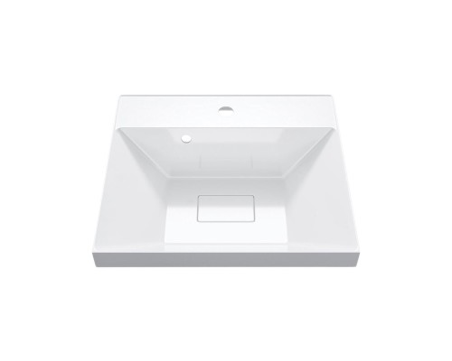 Раковина для ванной 50 см, Uperwood Classic New, белая глянцевая, с накладкой для слива
