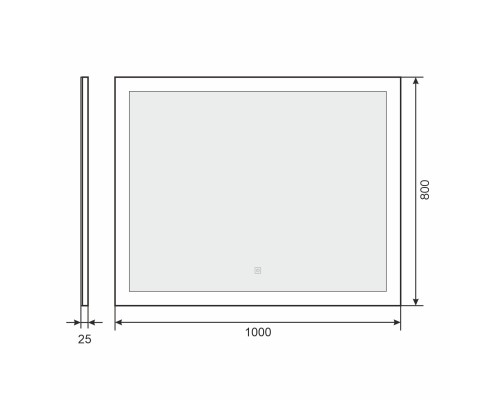 Зеркало для ванной с подсветкой Uperwood Barsa 100х80 см, сенсор/антизапотевание