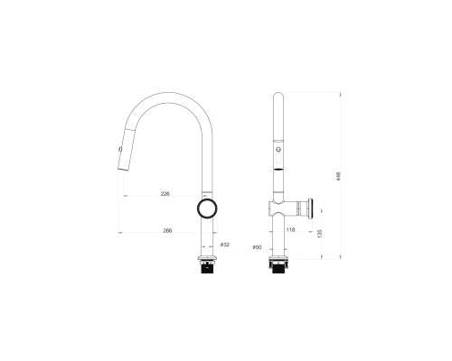 Смеситель для кухни с выдвижным изливом ALTROBAGNO Рикко (Ricco) 050207 Cr
