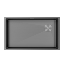 Кухонная мойка Paulmark Next-Skew 74 PM887444-GM Вороненая сталь