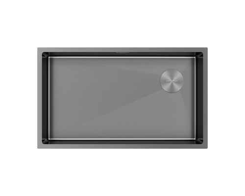 Кухонная мойка Paulmark Next-Skew 74 PM887444-GM Вороненая сталь