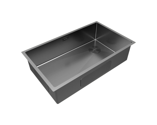 Кухонная мойка Paulmark Next-Skew 74 PM887444-GM Вороненая сталь