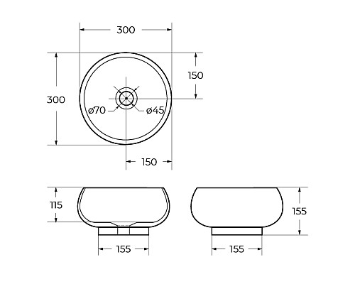 Раковина накладная BelBagno BB1114 Раковина накладная BelBagno BB1114