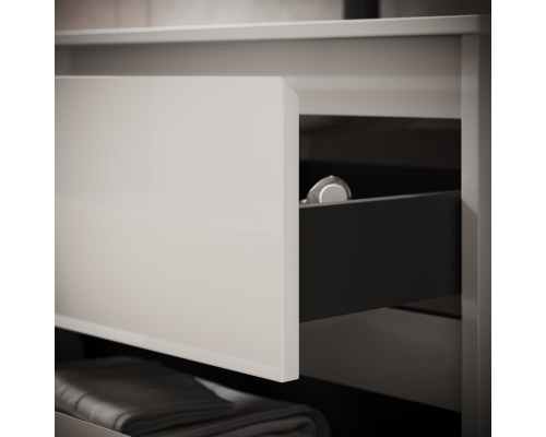 Тумба под раковину SANCOS Libra 590х450х500, c двумя ящиками, белый глянец