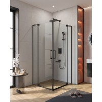 Душевой уголок Cezares Slider 100x100 Черный матовый