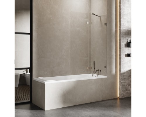 Шторка для ванны NEW TRENDY AVEXA GUNMETAL BRUSHED 110x150 R оружейная сталь