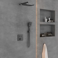 Душевой комплект Vincea VSFW-4211GM встраиваемый 2 режима вороненая сталь