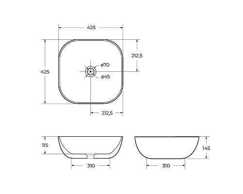 Раковина накладная BelBagno BB1301 Раковина накладная BelBagno BB1301