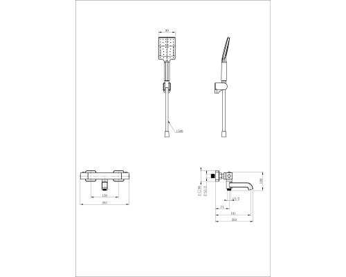 Смеситель для ванны с душем и термостатом Wonzon&Woghand, Белый матовый