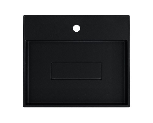 Раковина для ванной накладная 50, Uperwood Tanos Quartz, прямоугольная, черная, "космос"