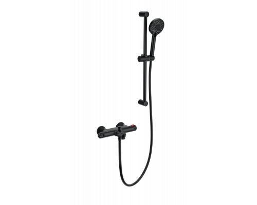 Смеситель для ванны с душевым гарнитуром и термостатом Wonzon&Woghand, Черный матовый