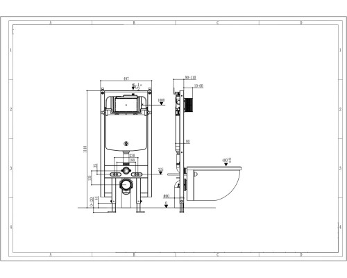 Инсталляция для подвесного унитаза Arrow AHY805 белый