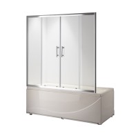 Душевая шторка на ванну Taliente 150x140см, раздвижная, прозр.стекло 6мм, хром