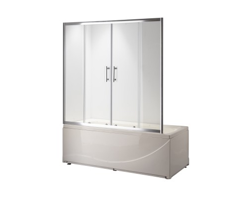 Душевая шторка на ванну Taliente 150x140см, раздвижная, прозр.стекло 6мм, хром