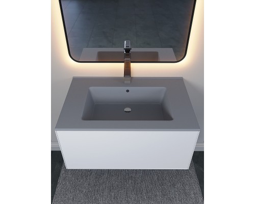 Раковина для ванной 76,5 см, Uperwood Parma Quartz, серая матовая, "бетон"