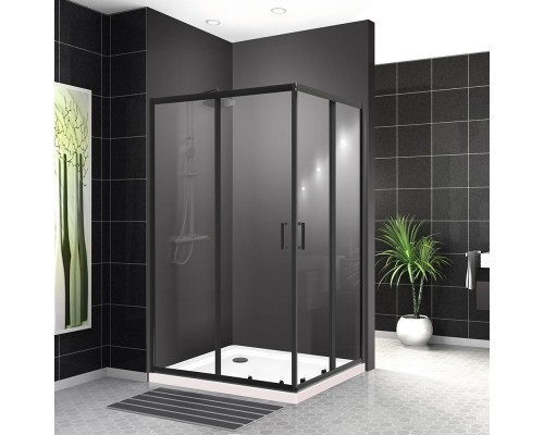 Душевой уголок BelBagno Uno 120х100 UNO-195-AH-2-120/100-C-NERO Черный матовый