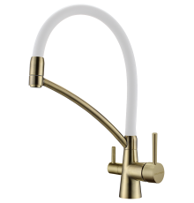 Смеситель для кухни Paulmark Siegen Si213111-BRw Бронза Белый