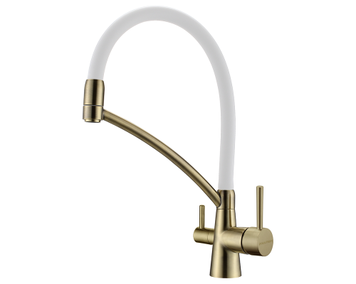 Смеситель для кухни Paulmark Siegen Si213111-BRw Бронза Белый