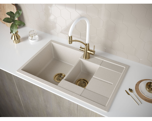 Смеситель для кухни Paulmark Siegen Si213111-BRw Бронза Белый