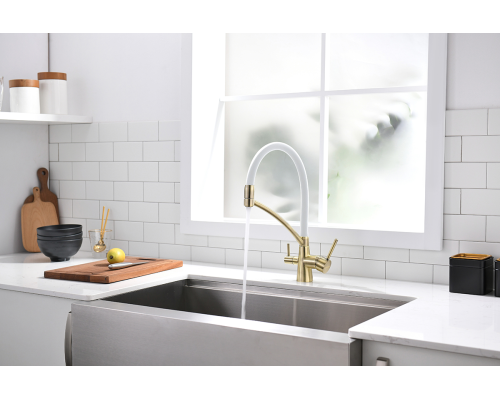 Смеситель для кухни Paulmark Siegen Si213111-BRw Бронза Белый