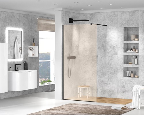 Душевая перегородка Cezares Liberta 120 LIBERTA-L-1-120-BR-NERO Черный матовый