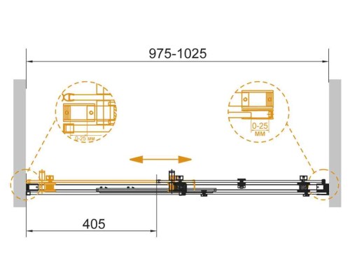 Дверь в проём Cezares STYLUS-SOFT-BF-1-100-C-Cr