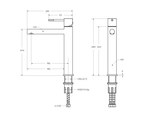 Смеситель для раковины Cezares Relax RELAX-LC2-BORO-W0 Брашированное золото