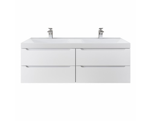 Тумба под двойную раковину подвесная Uperwood Tanos 120х45х50 см, белая, 4 ящика