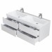 Тумба под двойную раковину подвесная Uperwood Tanos 120х45х50 см, белая, 4 ящика