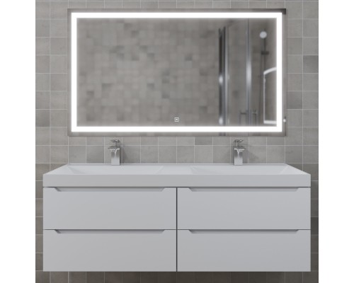 Тумба под двойную раковину подвесная Uperwood Tanos 120х45х50 см, белая, 4 ящика