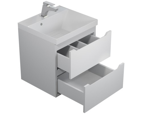 Тумба с раковиной подвесная Uperwood Tanos NEW 50х45х55 см, белая