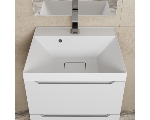 Тумба с раковиной подвесная Uperwood Tanos NEW 50х45х55 см, белая