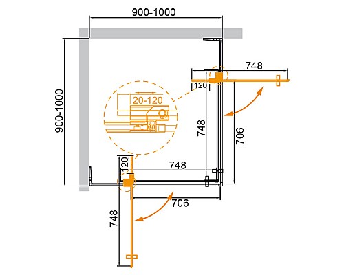 Душевой уголок Cezares Slider 90x90 SLIDER-A-2-90/100-C-NERO Черный матовый Душевой уголок Cezares Slider 90x90 SLIDER-A-2-90/100-C-NERO Черный матовый