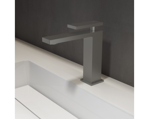 Смеситель для раковины Vincea Dice VBF-2DS1GM однорычажный, вороненая сталь